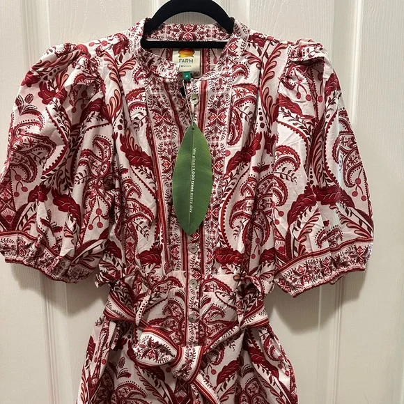FARM Rio Off-White Tropical Cameo Cotton Romper Size M TROPICAL CAMEO- NWT! - Picture 6 of 6